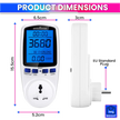Digital Power Meter Plug – Voltage, Amps & Frequency Test & Cost Monitor 16A Capacity with Real-Time