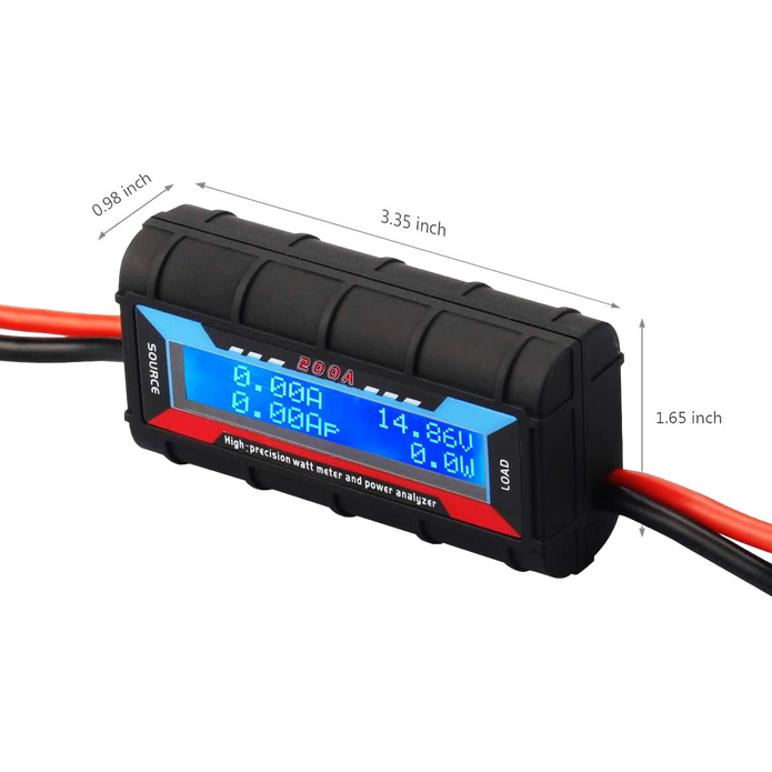 200A Solar Wind Power Analyzer, DC Watt Meter & Battery Tester with LCD Display