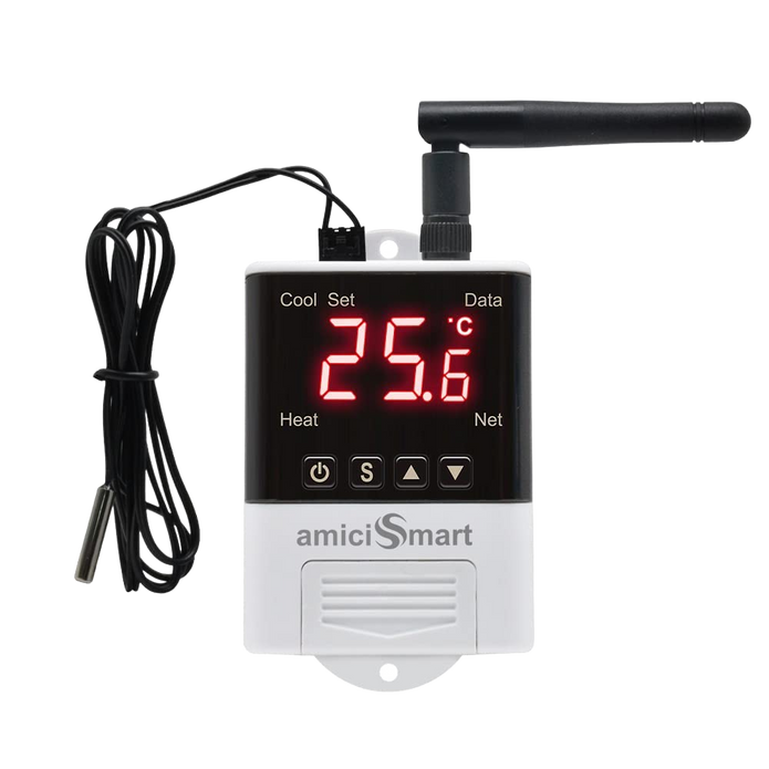 WiFi Digital Thermostat AC 220V, -40~99.9°C Temp Controller with NTC Sensor & LCD