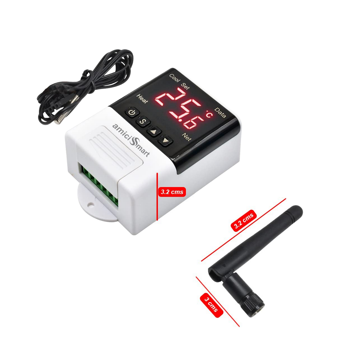 WiFi Digital Thermostat AC 220V, -40~99.9°C Temp Controller with NTC Sensor & LCD