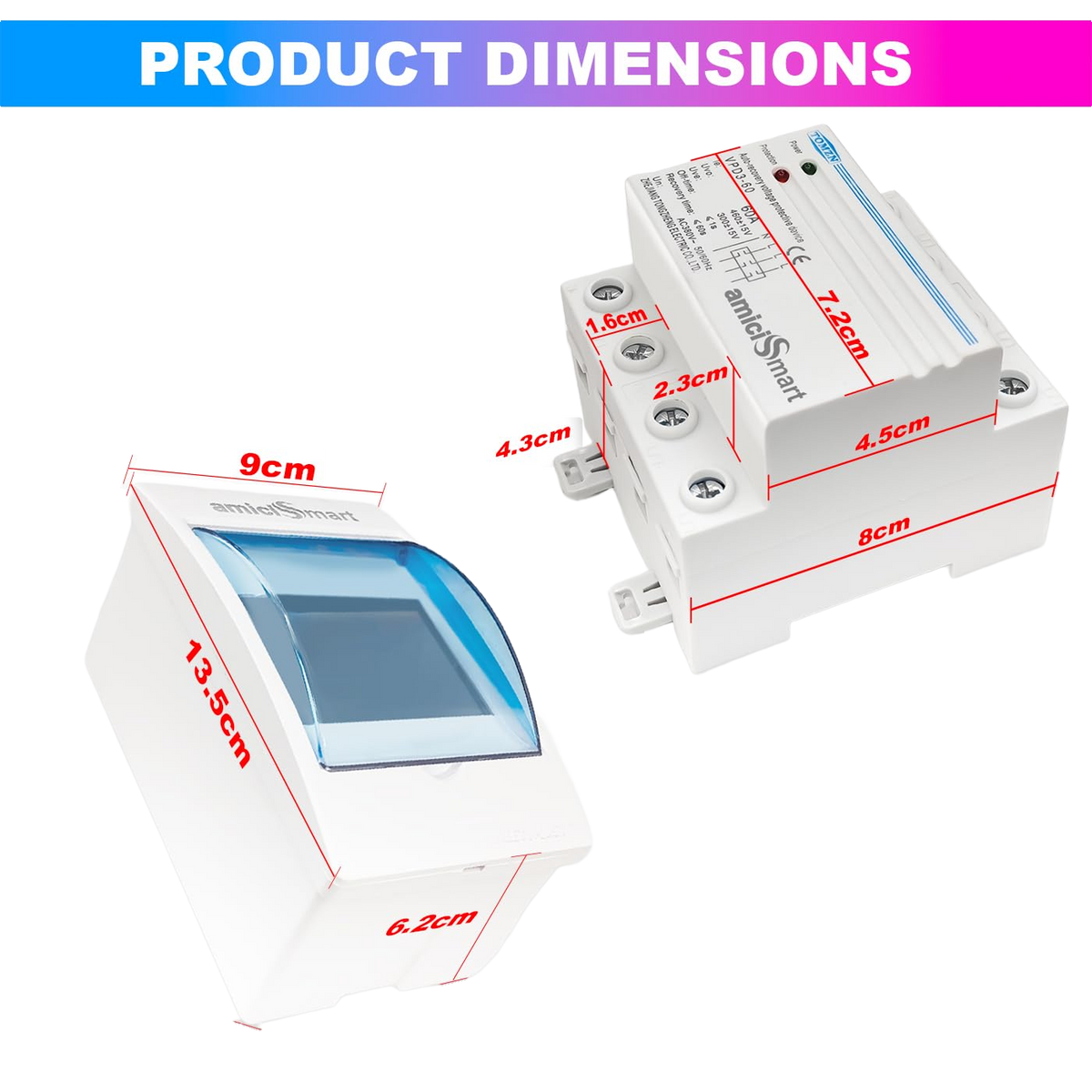 Automatic Over/Under Voltage Protector with Auto Re-Connect 4 Wire Din-Rail Mounted 3 Phase 380V, 60A