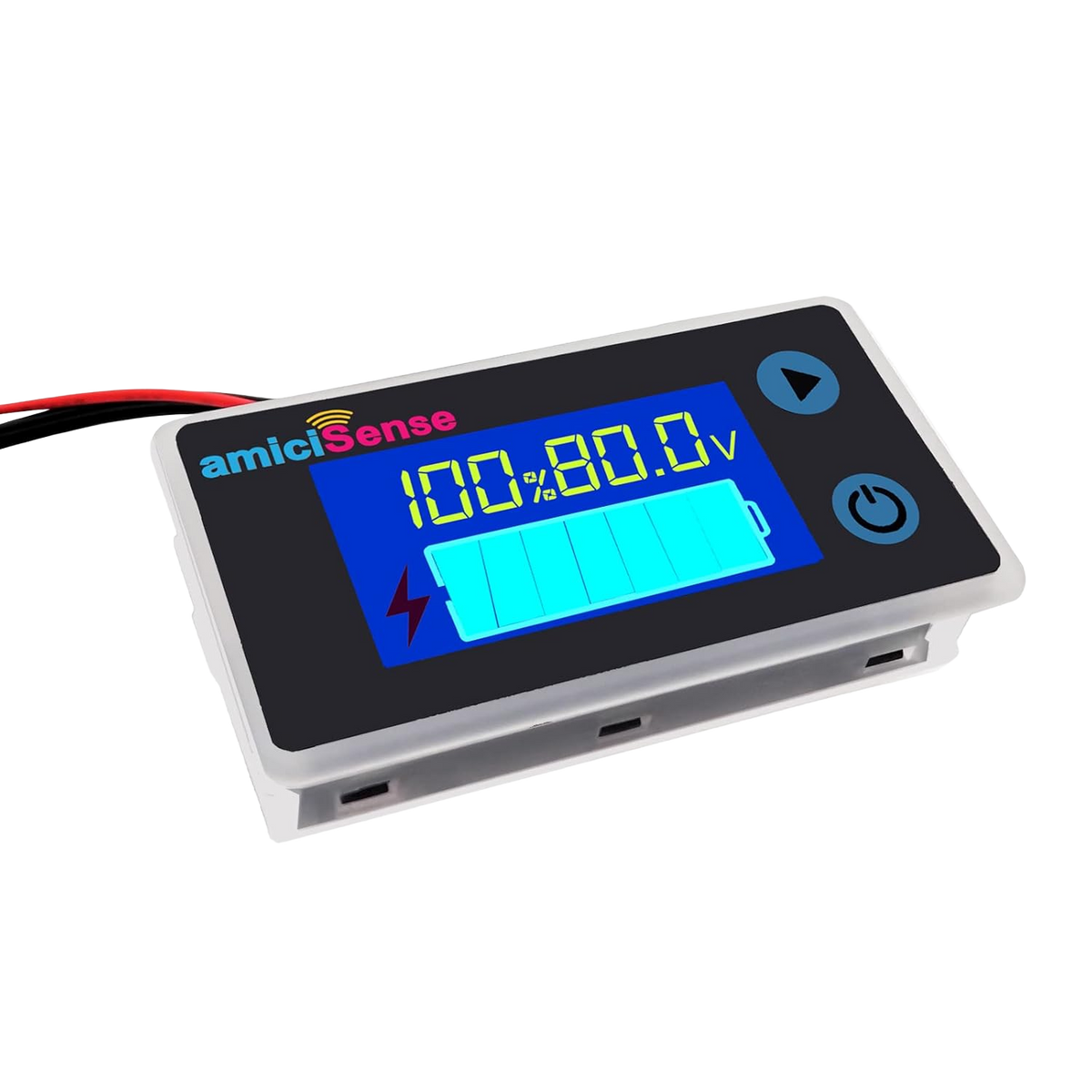 10–100V LCD Battery Capacity Indicator Voltmeter with Temperature Sensor & Buzzer Alarm for Lead Acid & Lithium Batteries