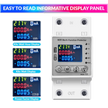 Wi-Fi Smart Energy Meter Over/Under Voltage, Overload & Leakage Protection with Real-Time Monitoring Din Rail Mount