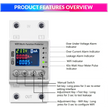 Wi-Fi Smart Energy Meter Over/Under Voltage, Overload & Leakage Protection with Real-Time Monitoring Din Rail Mount