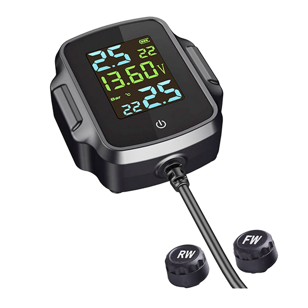 Bike 3-in-1 Tyre Pressure Monitoring System for 2 Wheeler with QC 3.0 Fast Charging