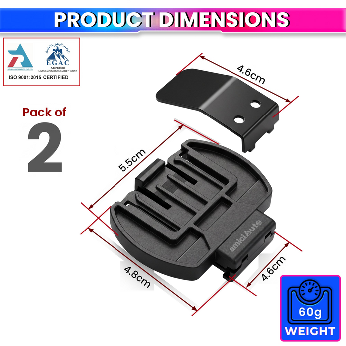 Intercom Mounting Clip Compatible with Ejeas V6, V6 Pro, V4 Plus Intercom