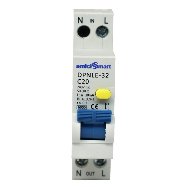RCBO, Single Module 220V Residual Current Circuit Breaker with Over Current and Leakage Protection