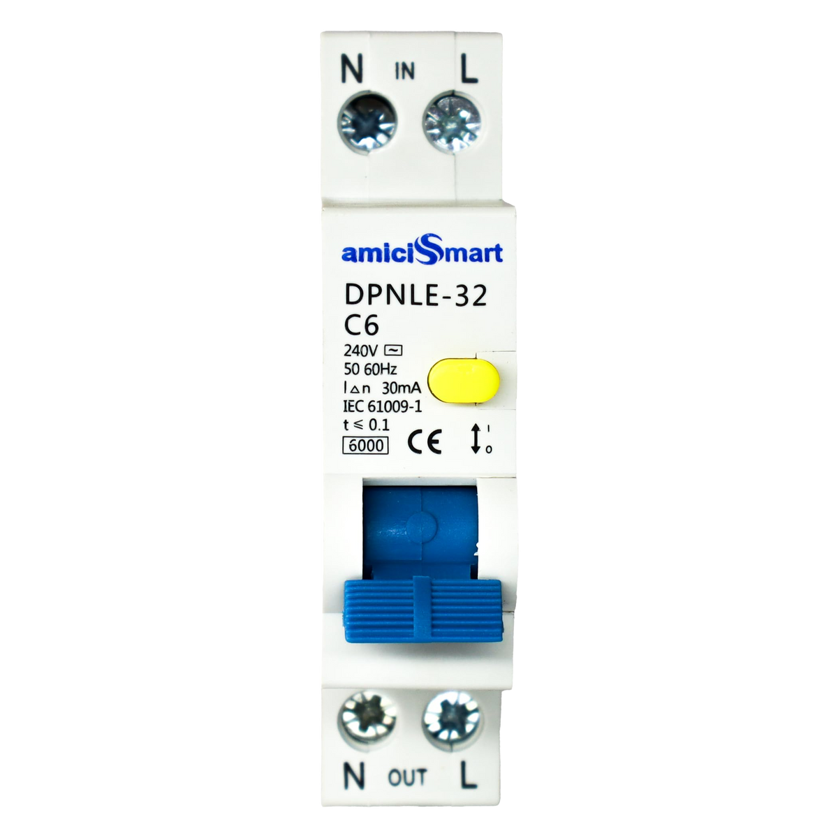 RCBO, Single Module 220V Residual Current Circuit Breaker with Over Current and Leakage Protection