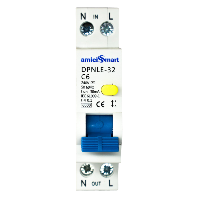 RCBO, Single Module 220V Residual Current Circuit Breaker with Over Current and Leakage Protection