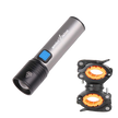 USB-Rechargeable LED Flashlight T6 LED with 4 Modes Zoomable Powerful Torch Ultra-Bright & Water-Resistant