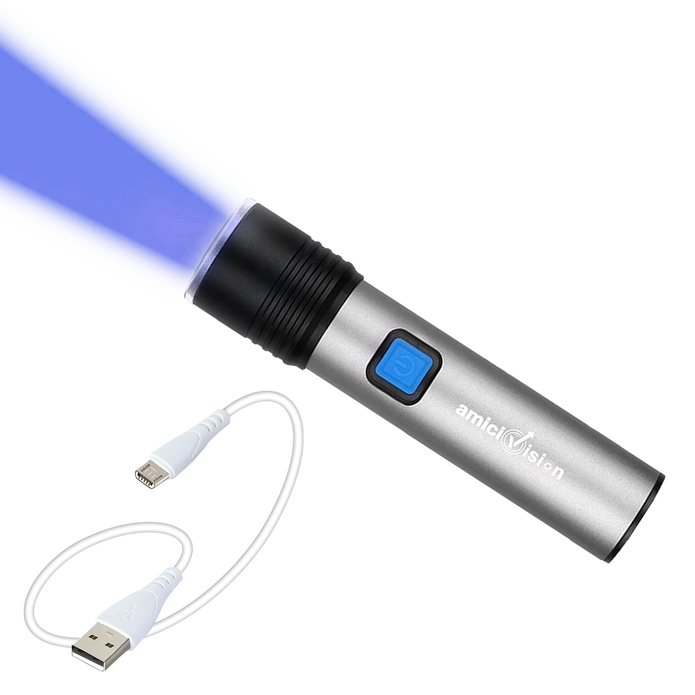 365nm Rechargeable UV Flashlight with 4 Light Modes Ultraviolet Light Torch for Detection & Inspection