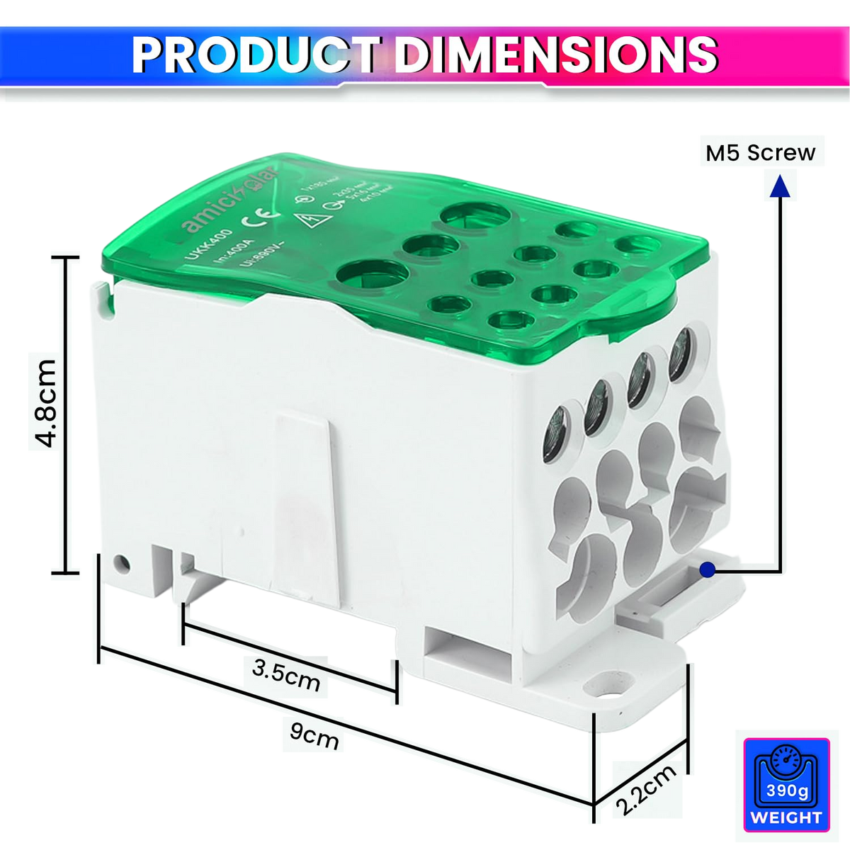 Heavy-Duty Terminal Block Junction Box | Multiple Output Ports with Brass Connectors