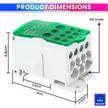 Heavy-Duty Terminal Block Junction Box | Multiple Output Ports with Brass Connectors