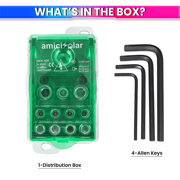 Heavy-Duty Terminal Block Junction Box | Multiple Output Ports with Brass Connectors