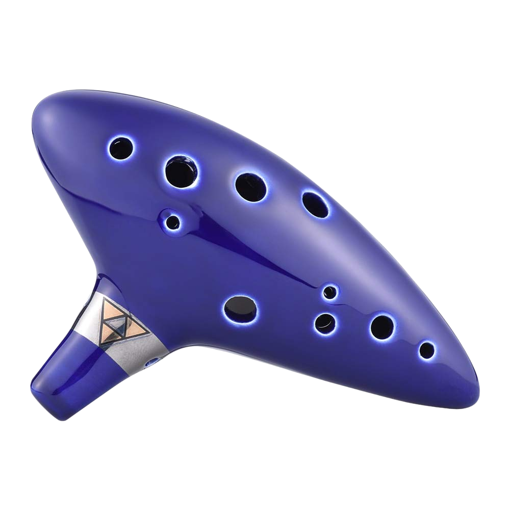 12 Hole Ocarina Alto C Key Ceramic Flute Folk Musical Instrument with Neck Strap, Carry Bag & Music Score