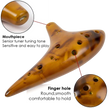 12 Hole Ocarina Alto C Key Ceramic Flute Folk Musical Instrument with Neck Strap, Carry Bag & Music Score