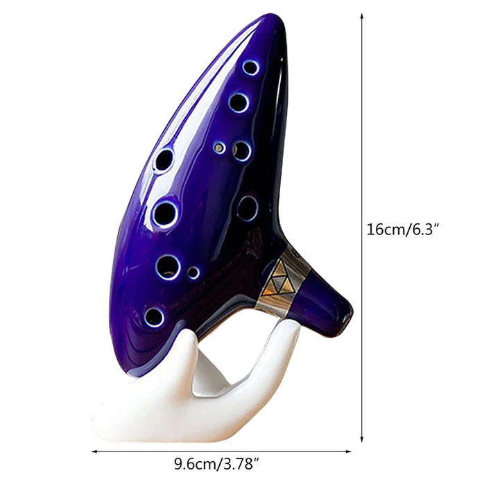 12 Hole Ocarina Alto C Key Ceramic Flute Folk Musical Instrument with Neck Strap, Carry Bag & Music Score
