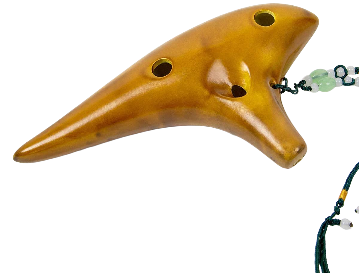 12 Hole Ocarina Alto C Key Ceramic Flute Folk Musical Instrument with Neck Strap, Carry Bag & Music Score