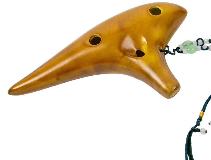 12 Hole Ocarina Alto C Key Ceramic Flute Folk Musical Instrument with Neck Strap, Carry Bag & Music Score