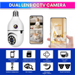 360°+90° Dual Lens CCTV Camera - Crystal Clear Night Vision, WiFi App Connectivity