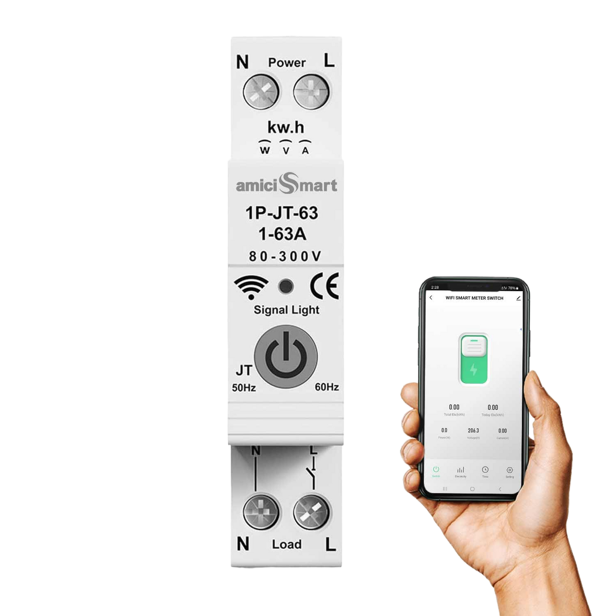 Wi-Fi Smart Timer Switch Energy Monitoring with App Control, Power Scheduling for Electricity Usage