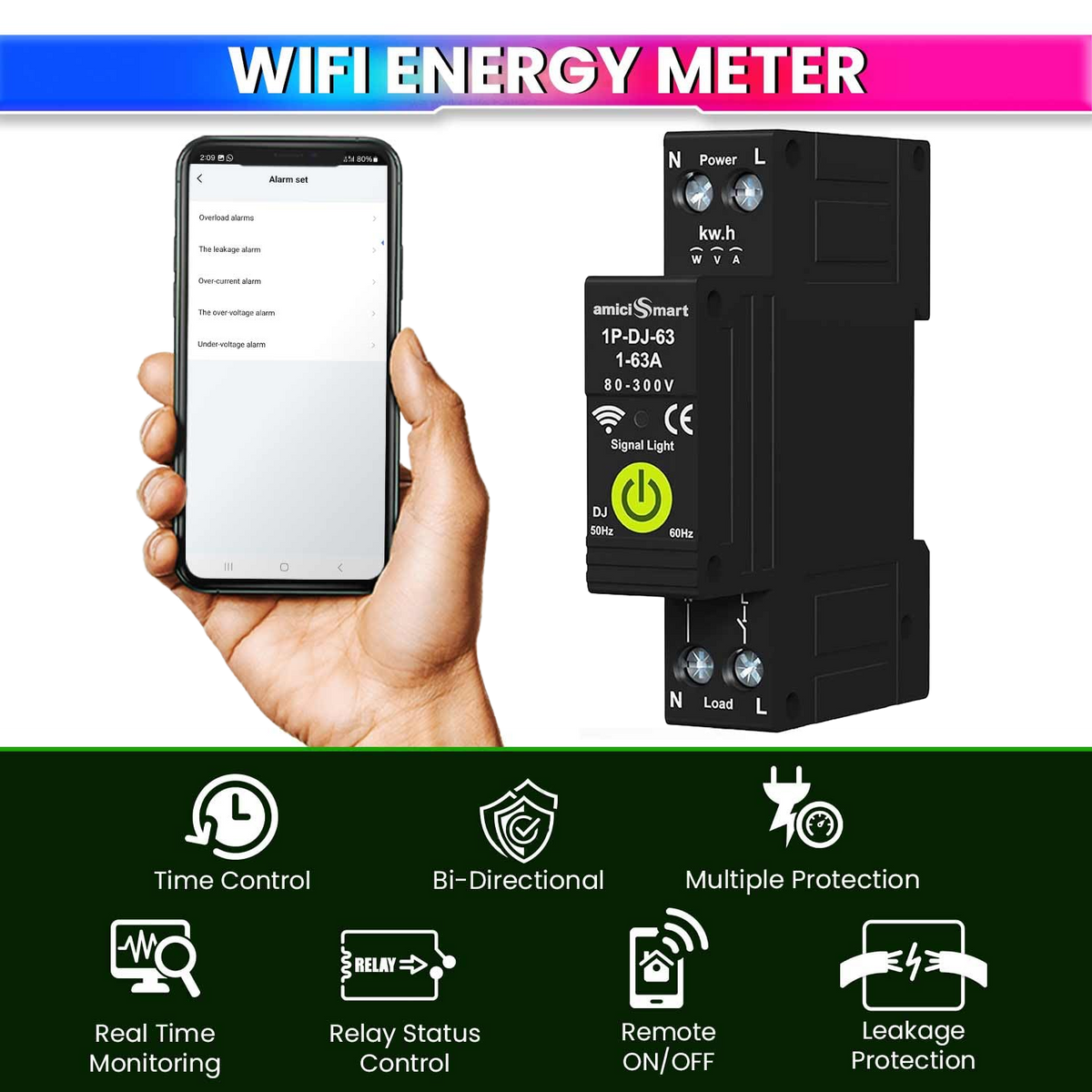 Wi-Fi Smart Timer Switch Energy Monitoring with App Control, Power Scheduling for Electricity Usage