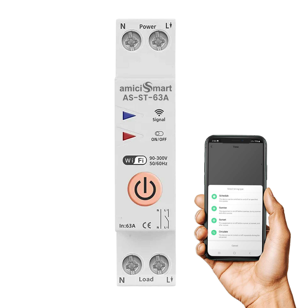 Wi-Fi Smart Timer Switch Energy Monitoring with App Control, Power Scheduling for Electricity Usage