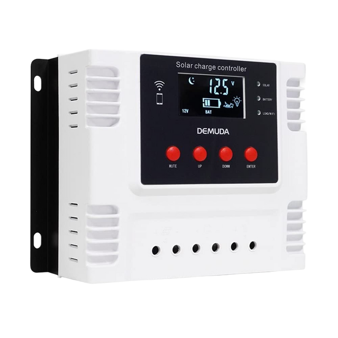WiFi PWM Solar Charge Controller, Intelligent Lithium Battery Regulator for Solar Panel with LCD Display & 5V USB Port, 12V/24V/48V (40A)