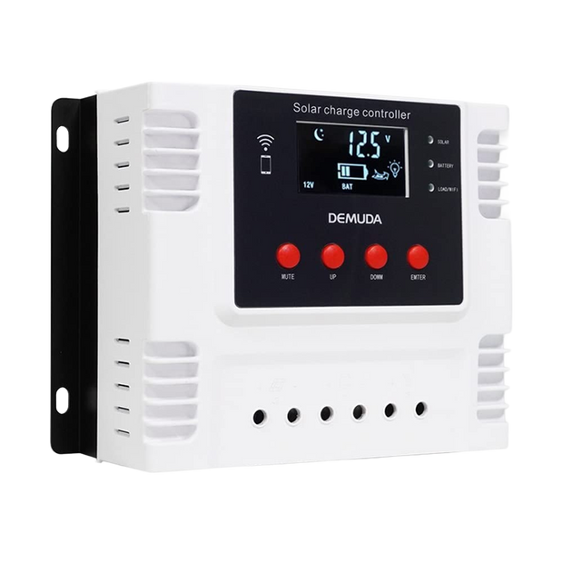 WiFi PWM Solar Charge Controller, Intelligent Lithium Battery Regulator for Solar Panel with LCD Display & 5V USB Port, 12V/24V/48V (40A)