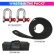 Heavy-Duty Tow Strap 4m Length, High-Strength Nylon Recovery Strap with Reinforced Loops