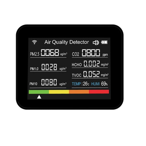 13-in-1 WiFi Smart Air Quality Monitor – CO2, Temp, Humidity Sensor with App Control Monitoring, Desktop Clock & Alarm