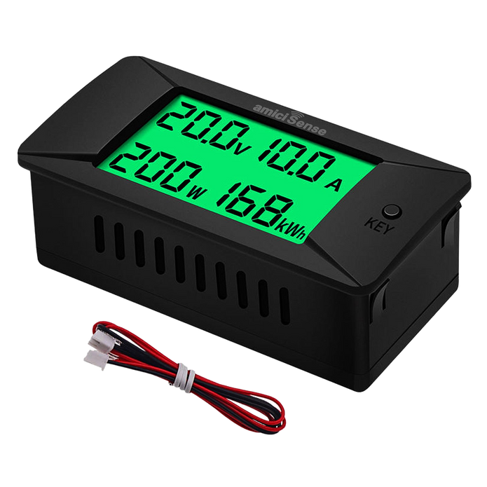 DC Energy Monitor – 300A, Bi-Directional Meter with Shunt for Voltage, Power & Monitoring