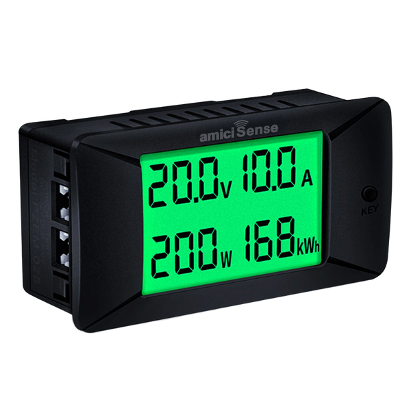 DC Energy Monitor – 300A, Bi-Directional Meter with Shunt for Voltage, Power & Monitoring
