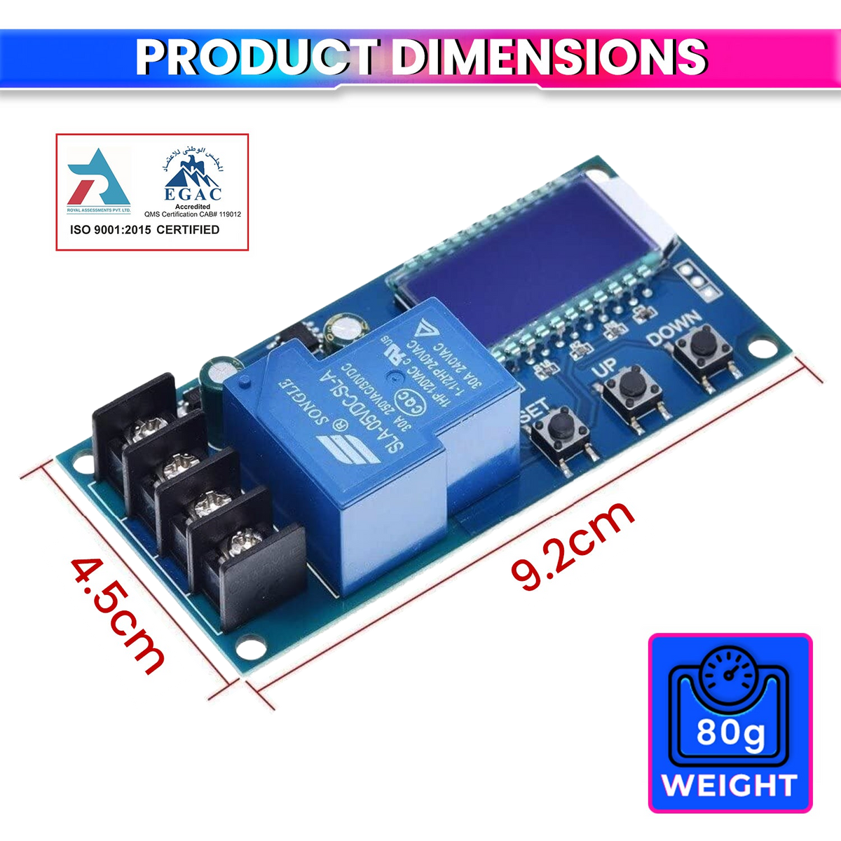 Battery Charge Control Module with LCD Display DC 6~30V Automatic Charging Control with Overcharge Protection (30A)