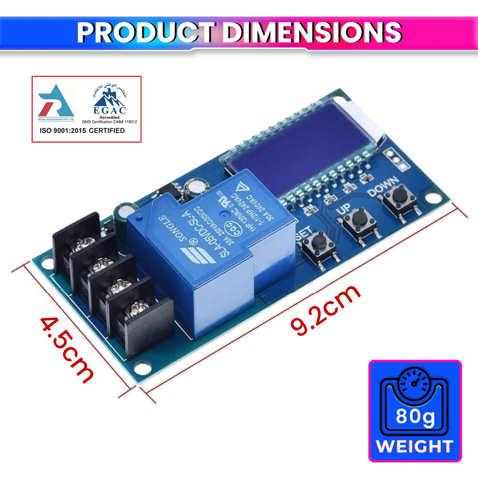 Battery Charge Control Module with LCD Display DC 6~30V Automatic Charging Control with Overcharge Protection (30A)
