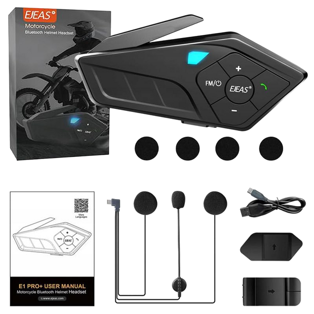 Ejeas E1-Pro Bluetooth Helmet On Ear Headset With Noise Reduction And Voice Assistant