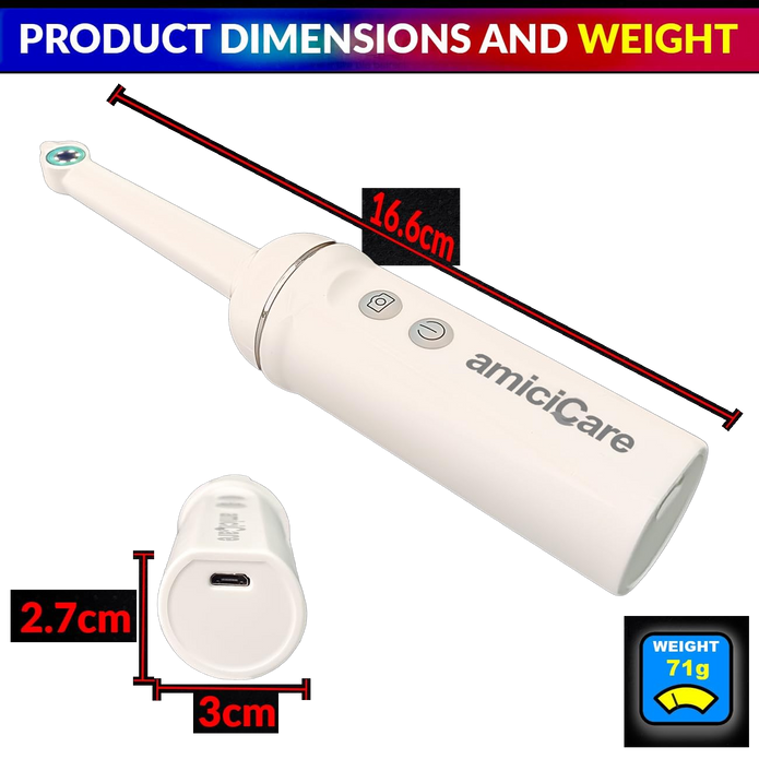 WiFi Oral Endoscope with 6-LED Light - Explore Oral Health with Mobile App Compatibility