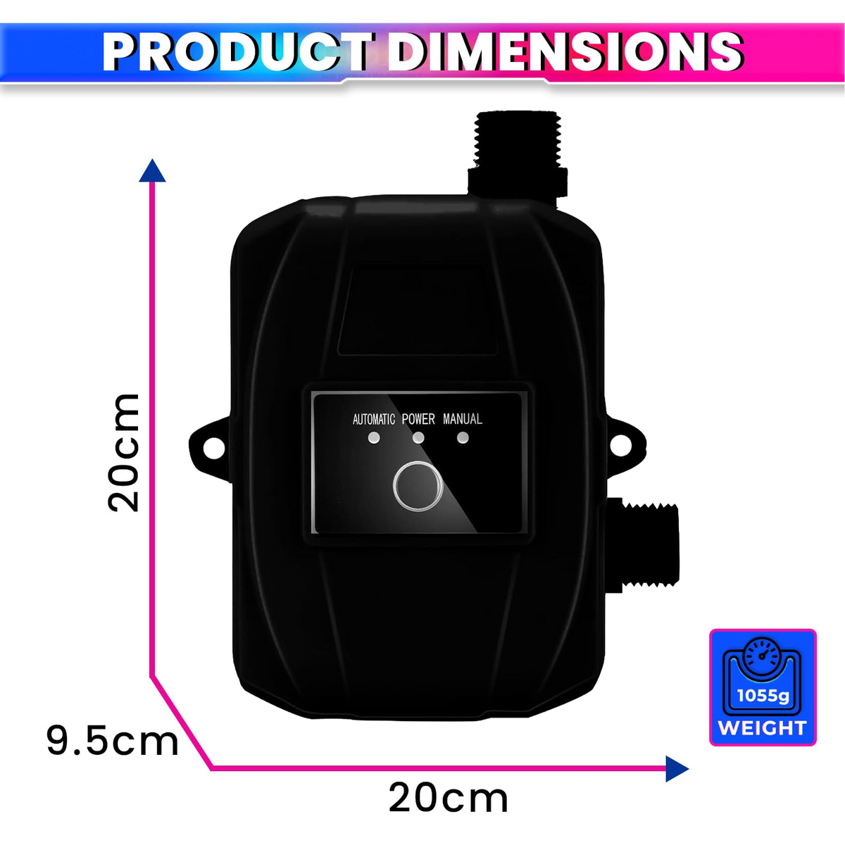 24V DC Automatic Water Booster Pump, Auto On/Off Sensor, 32L/min Flow Rate