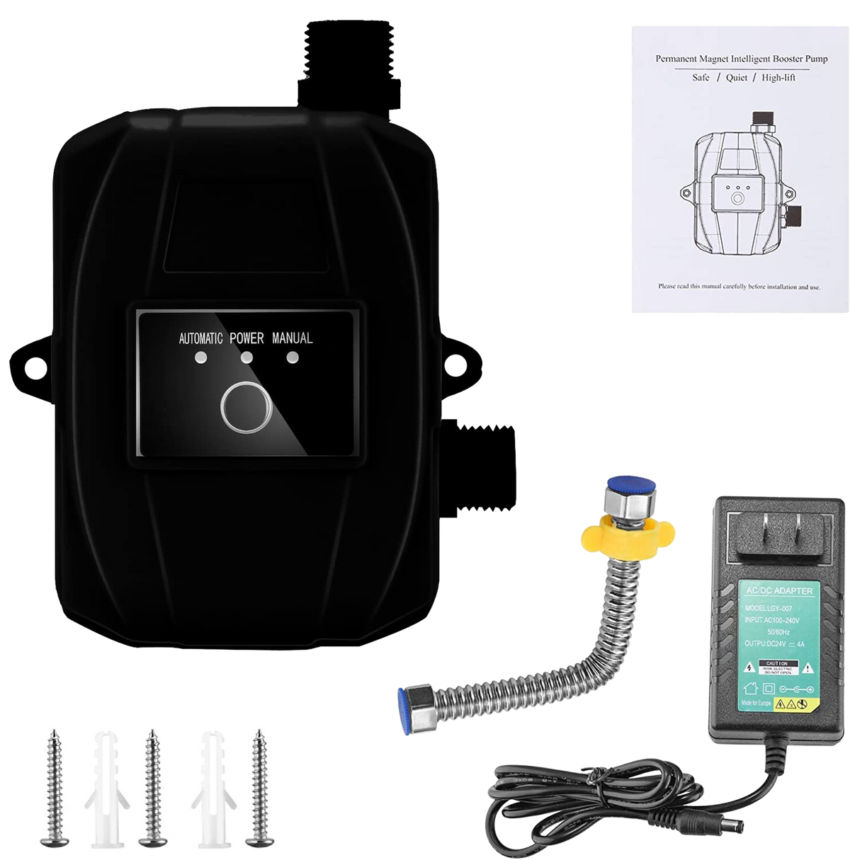 24V DC Automatic Water Booster Pump, Auto On/Off Sensor, 32L/min Flow Rate