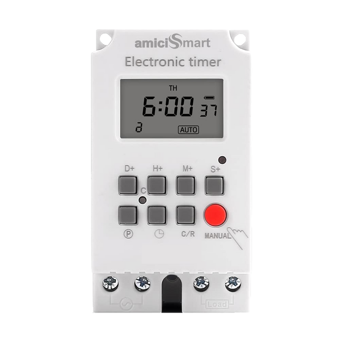 Programmable Timer Switch – 220V, 25A, 1 Sec Interval | Auto On/Off for Light & Fan