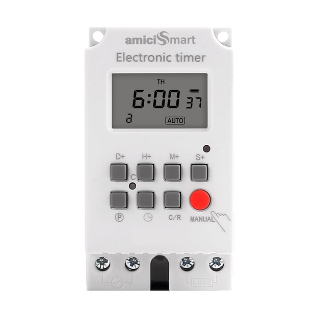 Programmable Timer Switch – 220V, 25A, 1 Sec Interval | Auto On/Off for Light & Fan