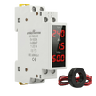 3-in-1 Voltage, Current & Frequency Meter 80- 500V AC, 100A with External CT & Clear LED Display
