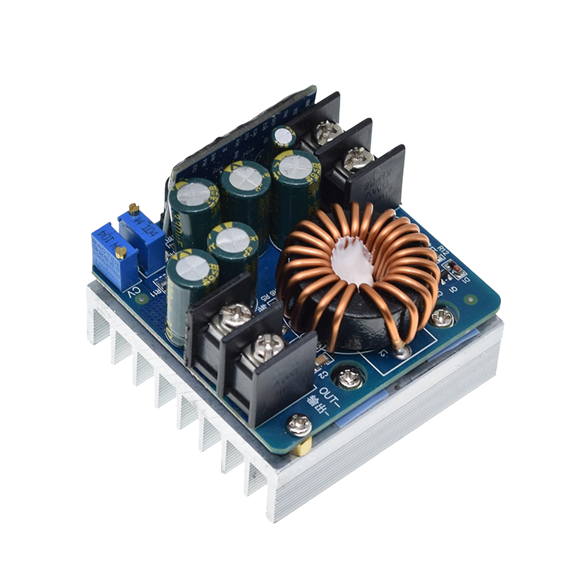 DC-DC 400W 15A Adjustable Buck Converter, DC 10.5V-60V to 0.5V-45V Power Supply Module Ideal for Battery Charging & Power Supplies