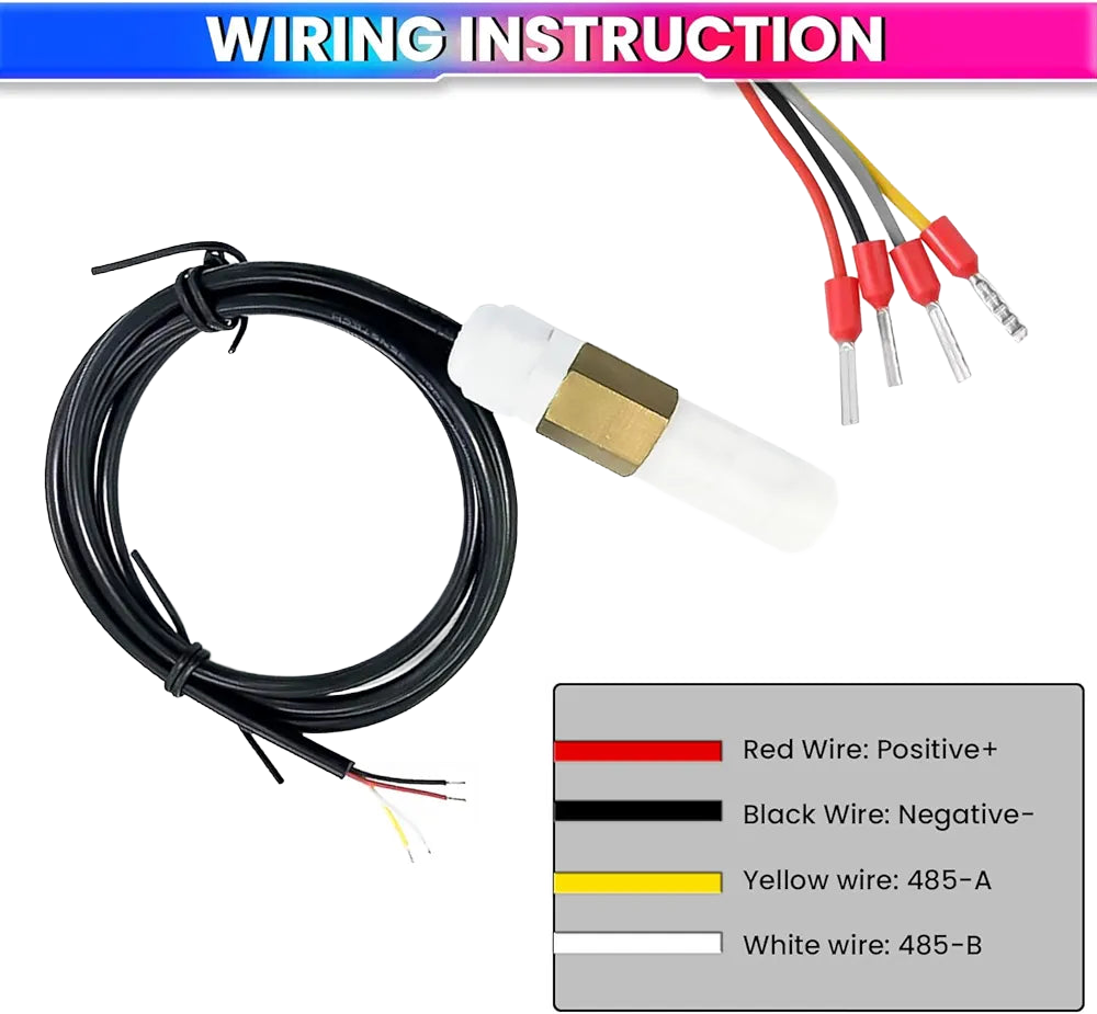 Digital RS485 Temp & Humidity Sensor – PE Waterproof Probe, -40°C to 80°C, Modbus RTU