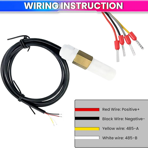 Digital RS485 Temp & Humidity Sensor – PE Waterproof Probe, -40°C to 80°C, Modbus RTU