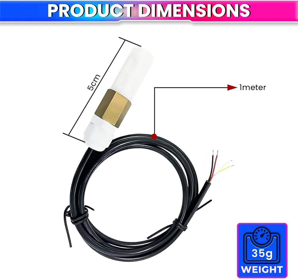 Digital RS485 Temp & Humidity Sensor – PE Waterproof Probe, -40°C to 80°C, Modbus RTU