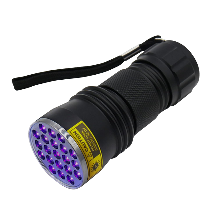 21LED UV Flashlight, 395~400nm Ultra-Violet Metal Torch Black Light