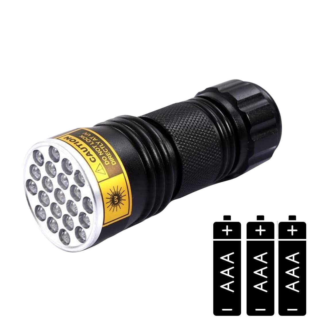 21LED UV Flashlight, 395~400nm Ultra-Violet Metal Torch Black Light