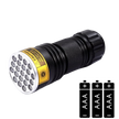 21LED UV Flashlight, 395~400nm Ultra-Violet Metal Torch Black Light