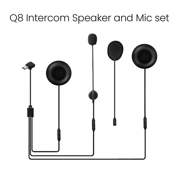 Q8 Headset with Mic for EJEAS Q8 Bluetooth Helmet Intercom – Type-C Wired Headset for Clear Communication